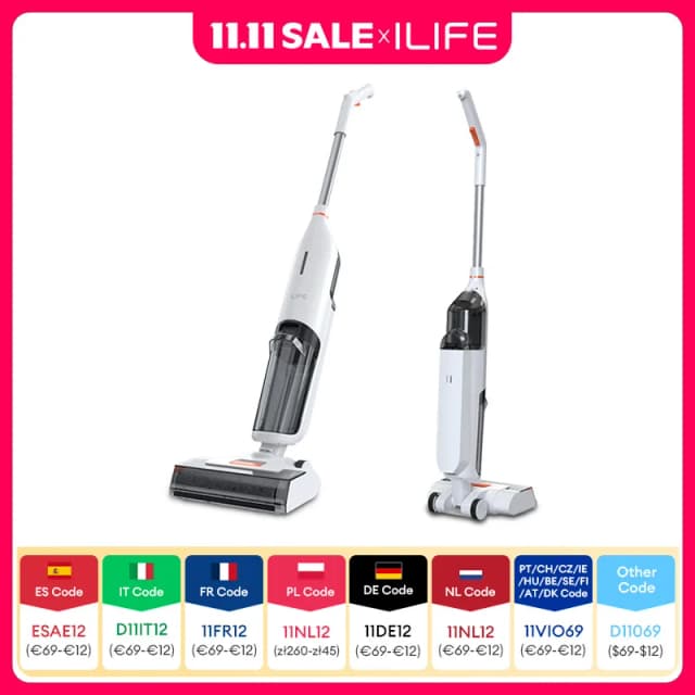 ILIFE W90 – vadrouille intelligente sans fil, humide et sec, aspiration 5500Pa, autonettoyante de 1 Min, grand réservoir d'eau double