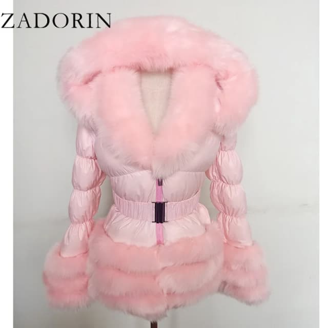ZADORIN manteau d'hiver femmes nouvelle mode manteau en fausse fourrure manches détachables capuche duvet de canard manteaux à capuche noir doudoune vêtements d'extérieur
