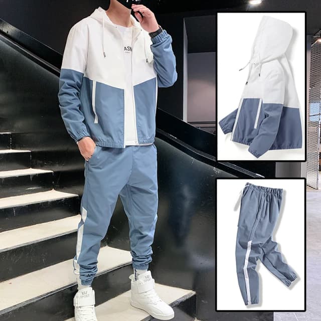 2025 hommes survêtement décontracté Joggers vêtements de sport à capuche vestes et pantalons 2 pièces ensembles Hip Hop course sport costume