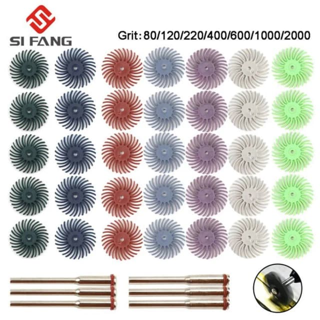 Kit de disques à poils radiaux de 1 pouce, brosse Abrasive, tige de 2.35mm/3mm, roue de polissage détail pour accessoires d'outils rotatifs Dremel