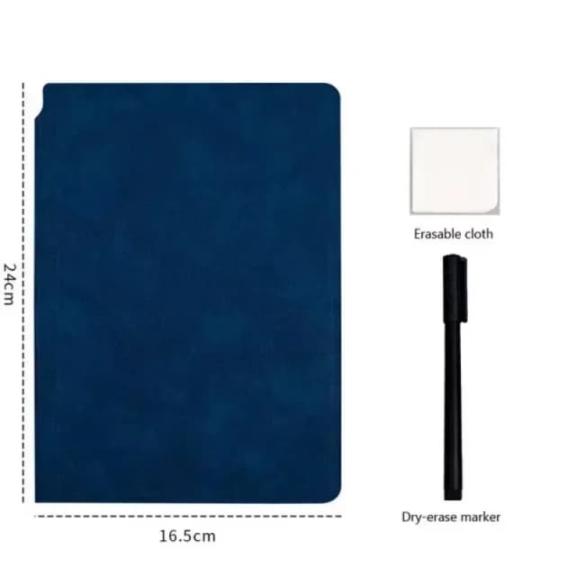 Tableau blanc réutilisable A5, Notes de bureau effaçables, couverture en cuir, brouillon d'écriture Portable pour étudiant au bureau et à l'école