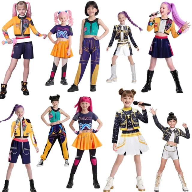 Nouvel ensemble de danse de rue pour fille, costume d'Halloween 2026, haut brodé et short, ensemble de performance de danse hip-hop pour scène