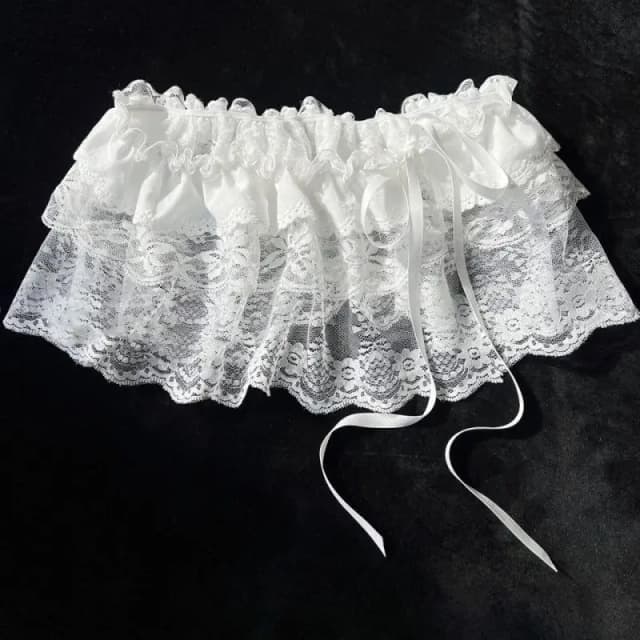 2025 coréen Ins Unique dentelle couches gaze jupes dentelle garniture a-ligne courte tissu Mini taille jupes Harajuku fille jupes blanches Y2K