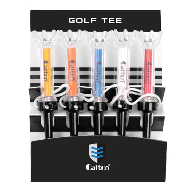 Caiton 5 pièces Tee de golf, avec tee de golf en plastique magnétique, 3 tailles (79 mm/85 mm/90 mm), nouveau cadeau de rebond à 360 degrés, pratique d'entraînement au golf