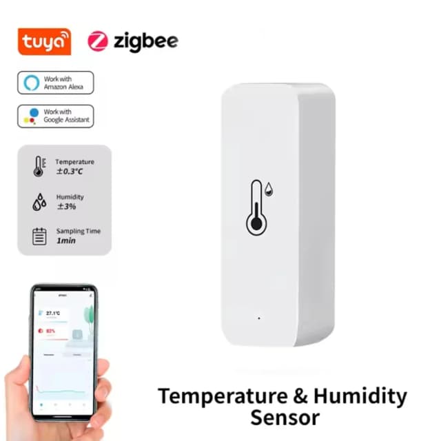 Capteur intelligent de température et d'humidité Tuya Zigbee, surveillance en temps réel, application SmartLife, thermomètre d'alerte, Alexa et Google Assistant, 1 à 4 pièces