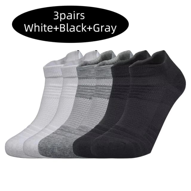 3 paires de chaussettes de sport pour hommes et femmes, chaussettes courtes de course, coussin de cheville, résistantes à l'usure, antidérapantes, décontractées, pour basket-ball