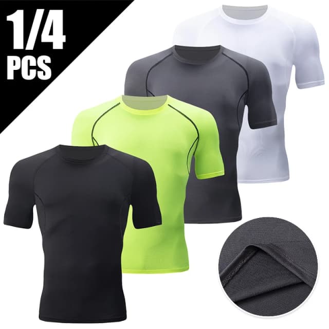 Veste d'entraînement à manches courtes multicolore pour hommes, séchage rapide, course à pied, fitness, loisirs, grande taille, jeunes hommes, 1/4 pièces