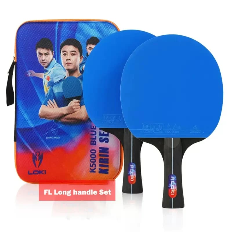 LOKI K5000 ensemble de raquettes de Tennis de Table 2 pièces raquettes de Ping-Pong de divertissement à domicile avec caoutchouc de Ping-Pong de couleur bleue