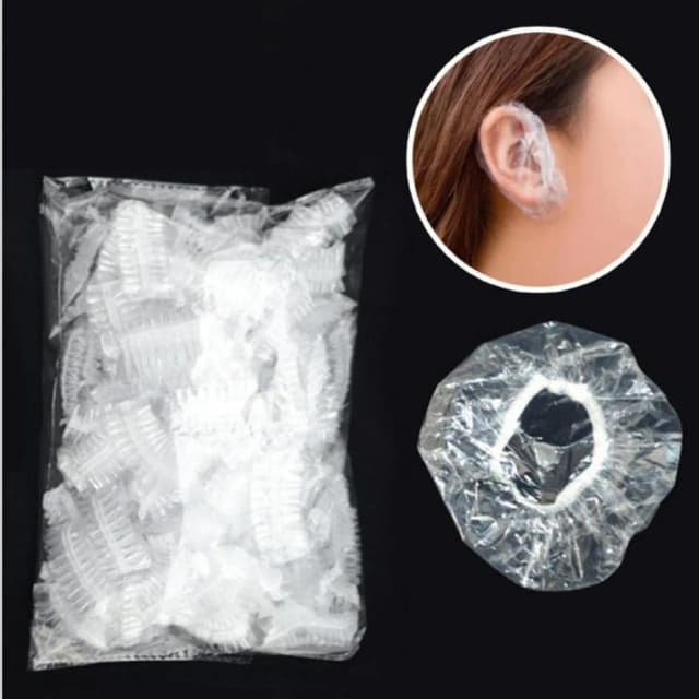 Cache-oreilles jetable pour teinture capillaire, 100 pièces, couverture d'oreille étanche, huile de cuisson, lavage, douche, bain, barbier, coiffure, accessoires de nettoyage