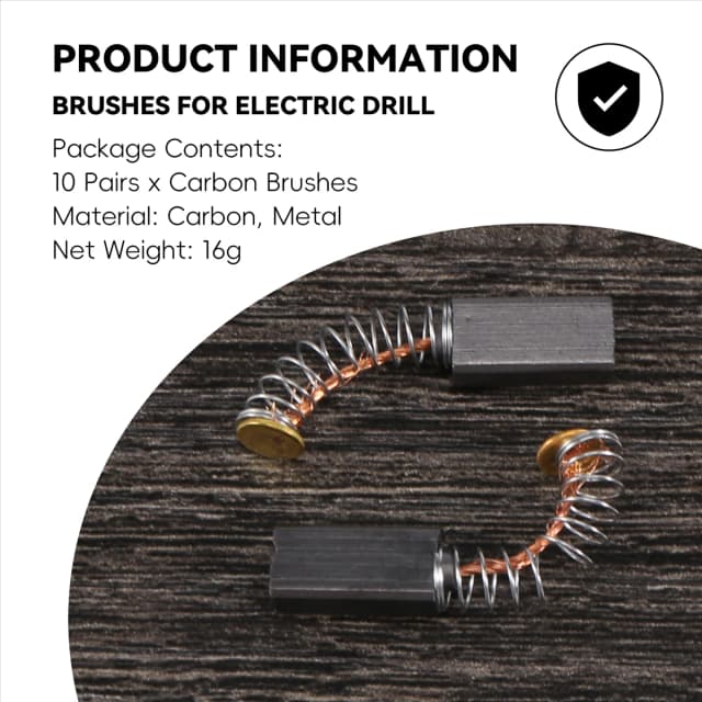 ABFA 10 paires de balais de charbon pour moteur 12,7 x 5,5 x 4 mm pour perceuse électrique