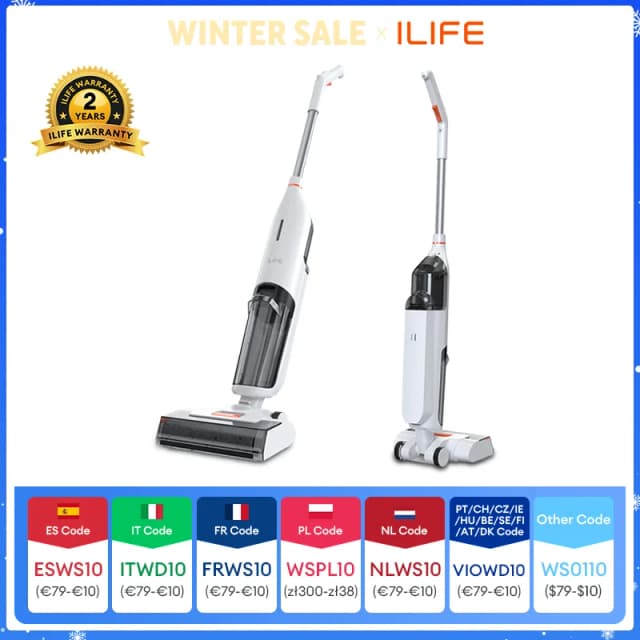 ILIFE W90 – vadrouille intelligente sans fil, humide et sec, aspiration 5500Pa, autonettoyante de 1 Min, grand réservoir d'eau double