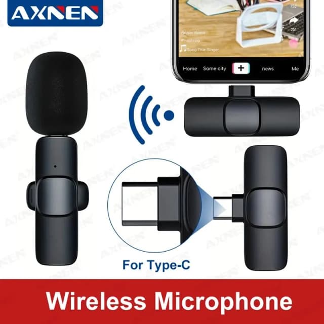 Microphone Lavalier sans fil de Type C, Mini micro d'enregistrement Audio-vidéo Portable pour Android Typec, diffusion en direct, entretien de jeu