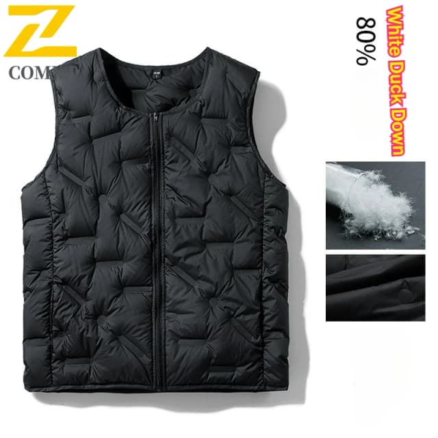 2025 nouveau 80% duvet de canard blanc gilet hommes hiver haute qualité épais chaud doudoune femmes à la mode vers le bas gilet neige Parka