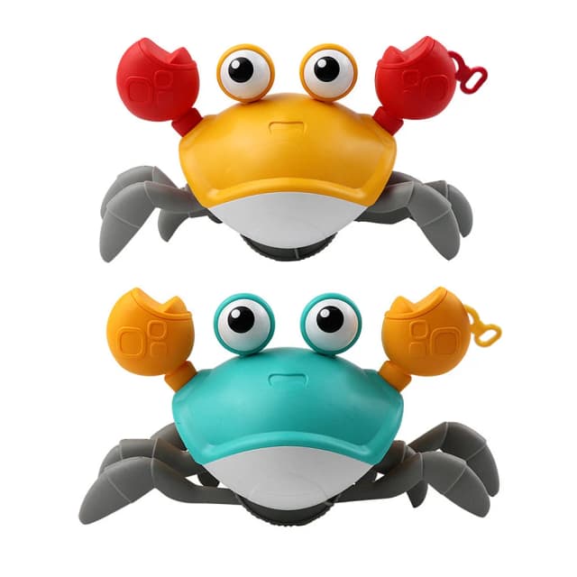 Jouet de crabe portable pour baignoire de bébé, jeu d'eau, horloge, plage, accessoire de douche pour enfants, tirer une ficelle pour apprendre à marcher