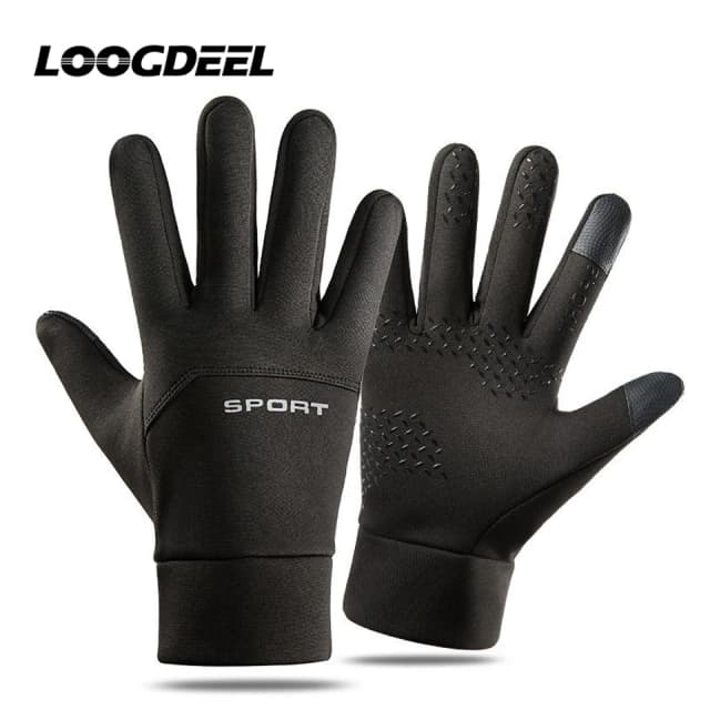 LOOGDEEL gants de Ski imperméables coupe-vent hiver cyclisme course Ski chaleur gants de sport écran tactile doigts complets antidérapant