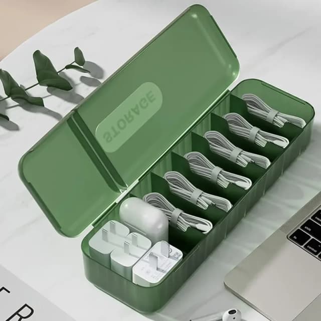 Boîte de rangement réutilisable pour câbles de données, avec 7 compartiments, pour la maison et le voyage, nouveauté