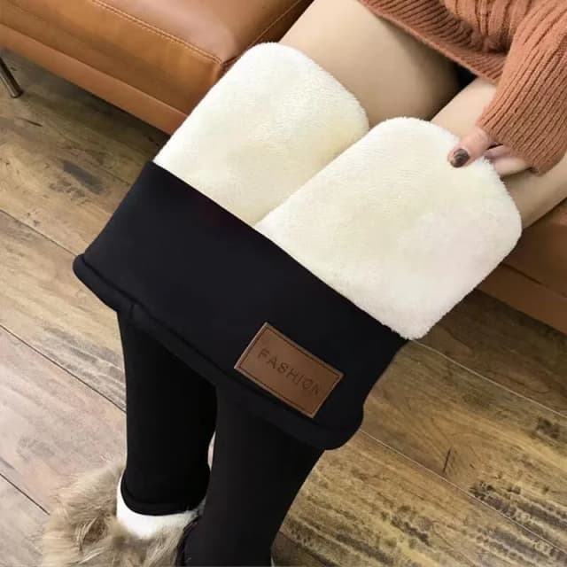 Leggings taille haute en cachemire d'agneau imitation velours Él, pantalons longs, pantalons chauds, peluche, ultra épais, hiver
