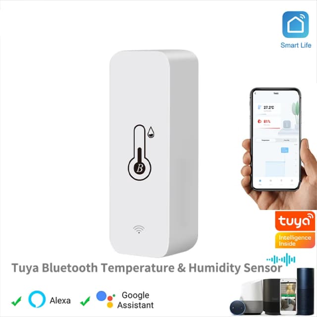 Tuya – capteur intelligent de température et d'humidité BT, hygromètre d'intérieur, application Bluetooth, télécommande, fonctionne avec Alexa Google Home
