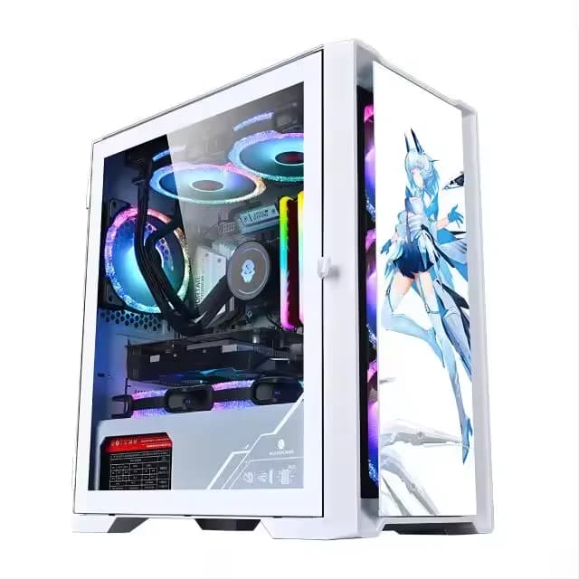 PC Gamer AOTESIER avec processeur Core i7, 8 Go/16 Go de RAM, SSD 256 Go, carte graphique HD4600, panneau latéral en verre trempé, format ATX/ITX/M-ATX.