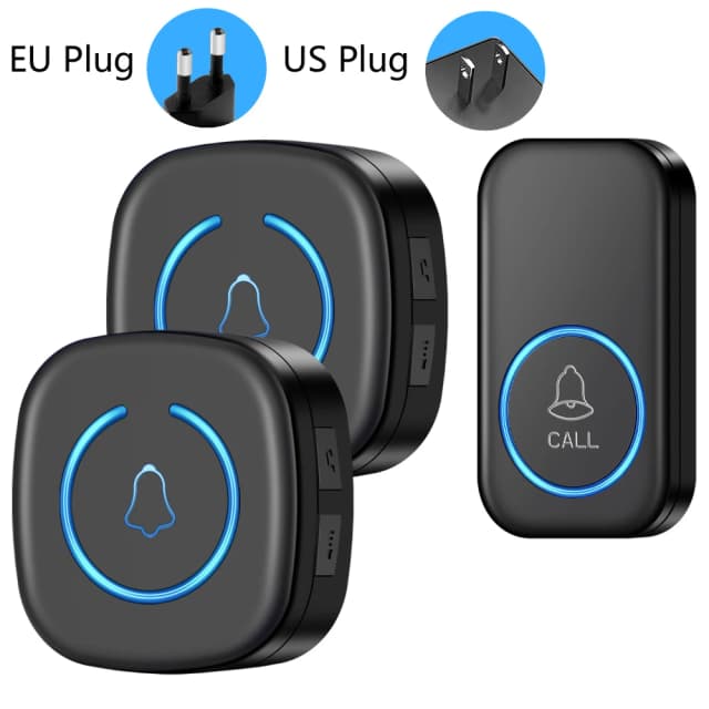 Sonnette de porte intelligente sans fil, 300M/984 pieds, télécommande 60 chansons, mélodies, sonnette intelligente pour la maison, prise US et ue en option