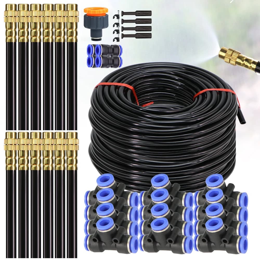 Kit de pulvérisation universel à flexion libre, 30M-5M, tuyau de 8mm, système de refroidissement par brumisation de Patio pour plantes de jardin, brumisation, arrosage et Irrigation
