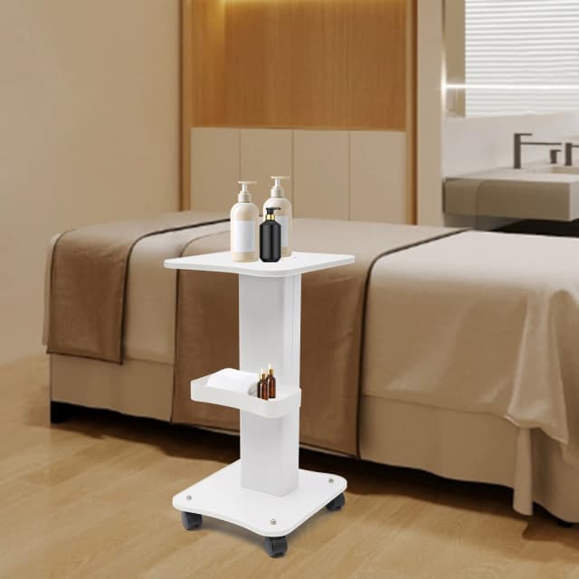 Chariot de beauté multifonctionnel – Bois et métal de haute qualité, roues universelles silencieuses, capacité de 88,18 lb, idéal pour les salons et les spas