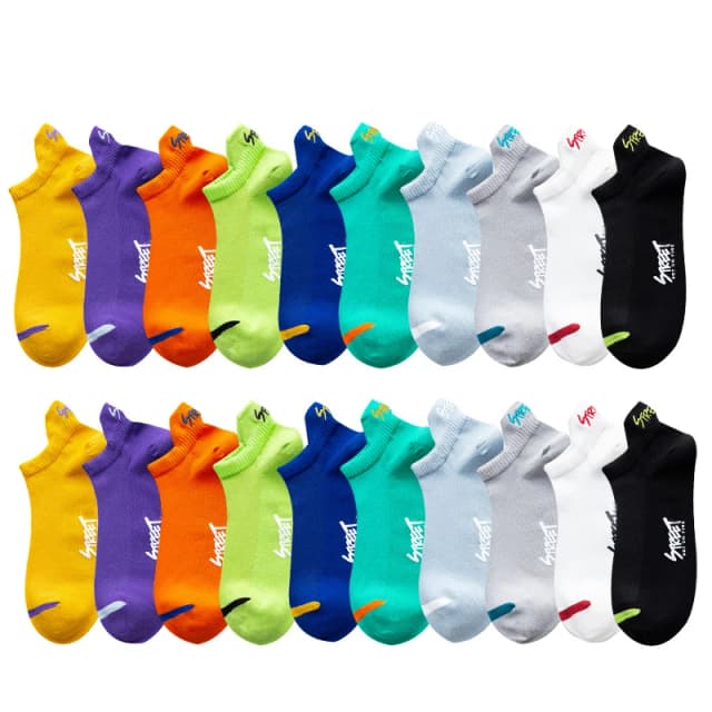 Chaussettes de sport respirantes pour hommes, chaussettes invisibles, chaussettes de voyage, chaussettes de course, mode de rue, dépistolet ant, document lumineux, rinçage invisible, 5 paires, 10/20 paires