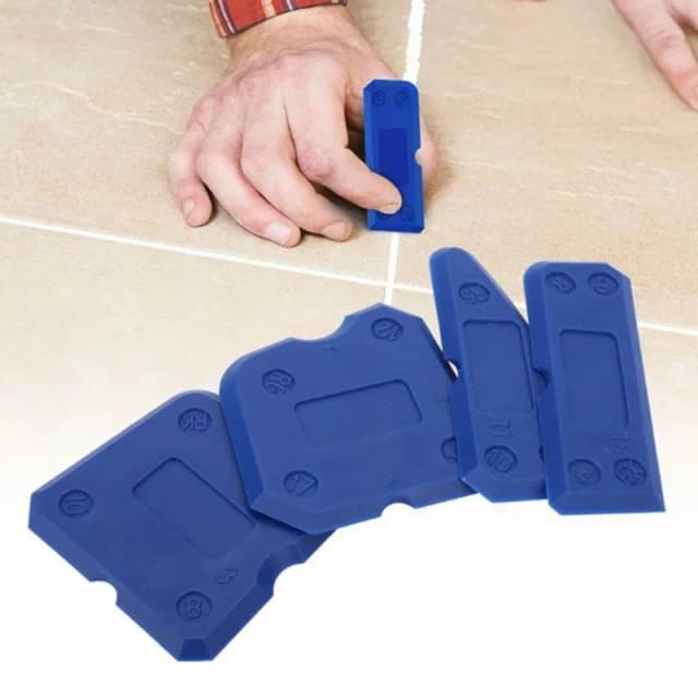 Grattoir à ciment en verre et Silicone, outil de dissolvant de coulis, finition domestique, outils de calfeutrage, nettoyage de la maison, spatule à main, 4 pièces