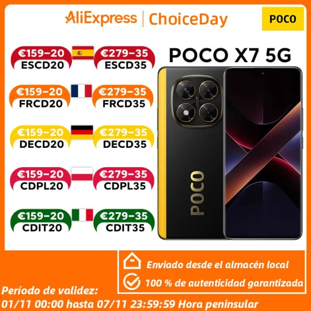 POCO X7 5G 8GB/256GB 12GB/512GB NFC Version mondiale téléphone portable avec chargeur ue