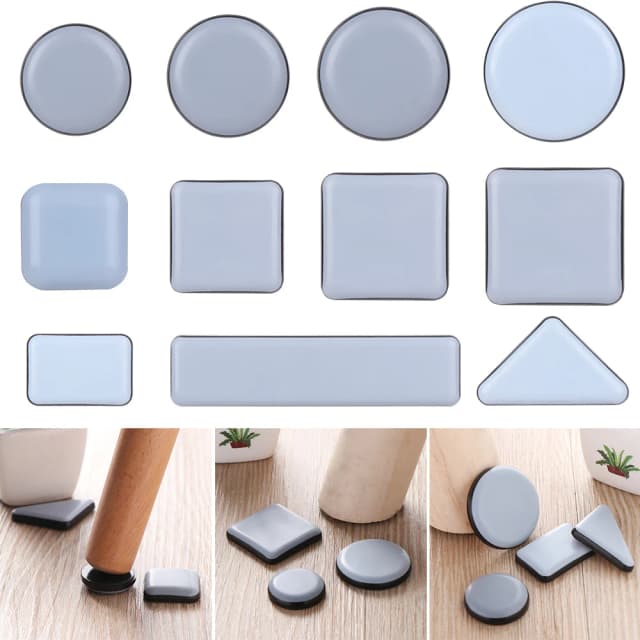 4 patins de protection anti-abrasion autocollants pour pieds de meubles, protection de sol, facilitant le déplacement des tables lourdes, des canapés et des chaises