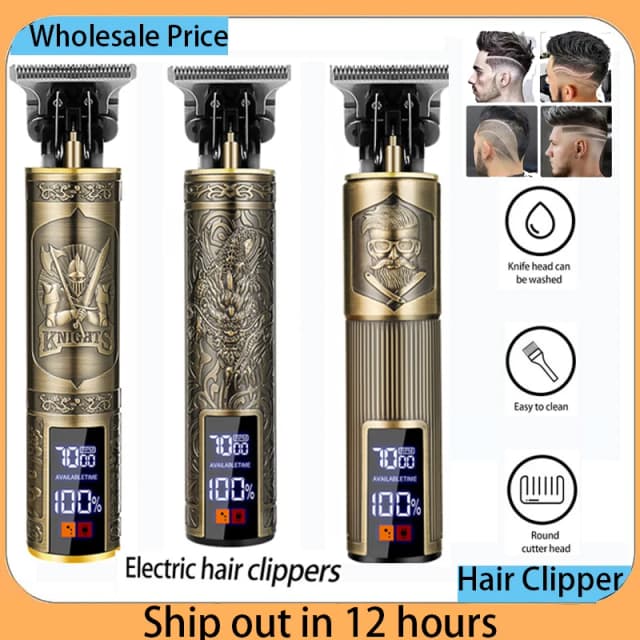 Tondeuse à cheveux électrique sans fil, rasoir Portable pour barbier, Vintage, chargeur rapide USB, pour coiffure