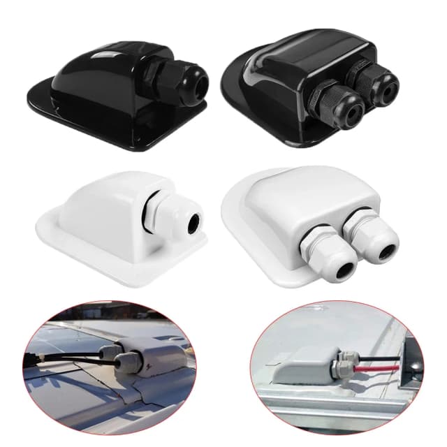 Boîte de presse-étoupe d'entrée de fil de toit simple/Double trou panneau solaire toit camping-car blanc noir caravane boîte de jonction de voiture solaire RV Yacht voiture