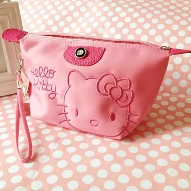Sac de maquillage, sac à stylos, sac de rangement pour fille, dessin animé Kawaii, grande capacité, sac à main étanche en PU, cadeau