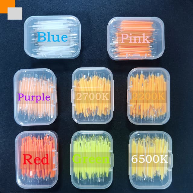 5 ~ 100 pièces par boîte 3V 38mm LED Filament multicolore COB Edison ampoule lampe Diodes lumineuses à incandescence accessoires éclairage de vacances