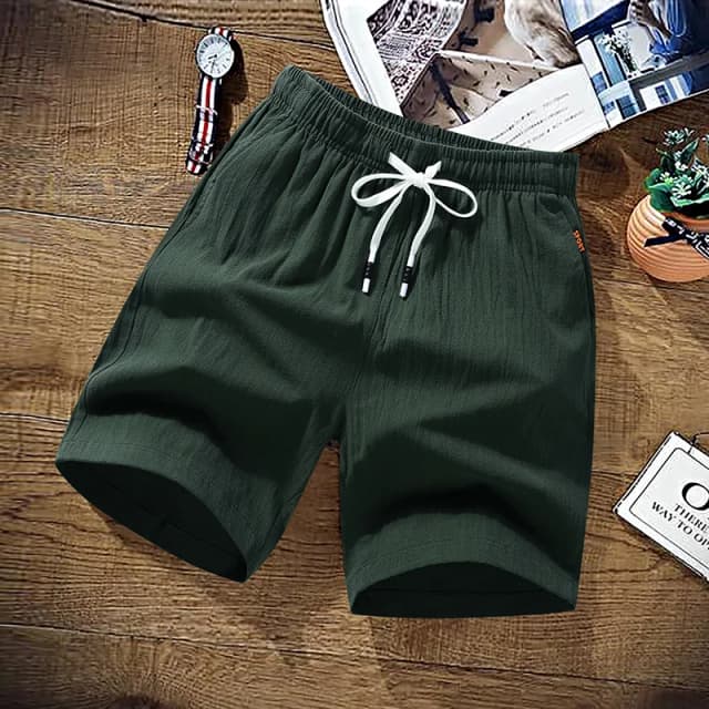 Shorts d'été hommes solide Shorts décontracté és hommes 100% coton Cargo Shorts marque plage Shorts coton lin Boardshort asie taille M-9XL