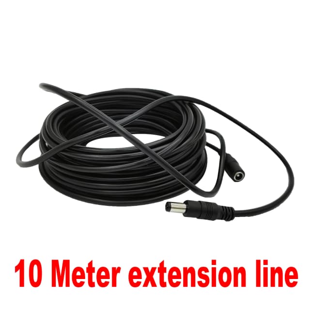 Câble d'extension d'alimentation 5M 10M DC12V, connecteur mâle à femelle 5.5mm x 2.1mm pour lampe LED, caméra de sécurité CCTV, câble d'alimentation noir