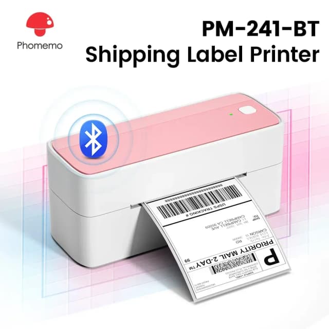Phomemo 241 Bluetooth imprimante d'étiquettes thermiques sans fil petite imprimante d'étiquettes d'expédition 4X6 Compatible avec iPhone Android Mac fenêtre