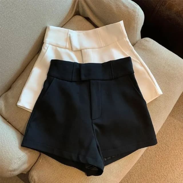 Femmes Shorts T2 noir Shorts femmes Harajuku élégance taille haute Shorts une ligne mince décontracté fille chaude pantalon droit Sexy