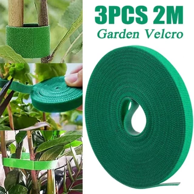 Ficelle de jardin verte en nylon, 3 rouleaux, attaches pour plantes, bandage pour plantes, crochet, boucle, canne en bambou, support rond, accessoires de jardin