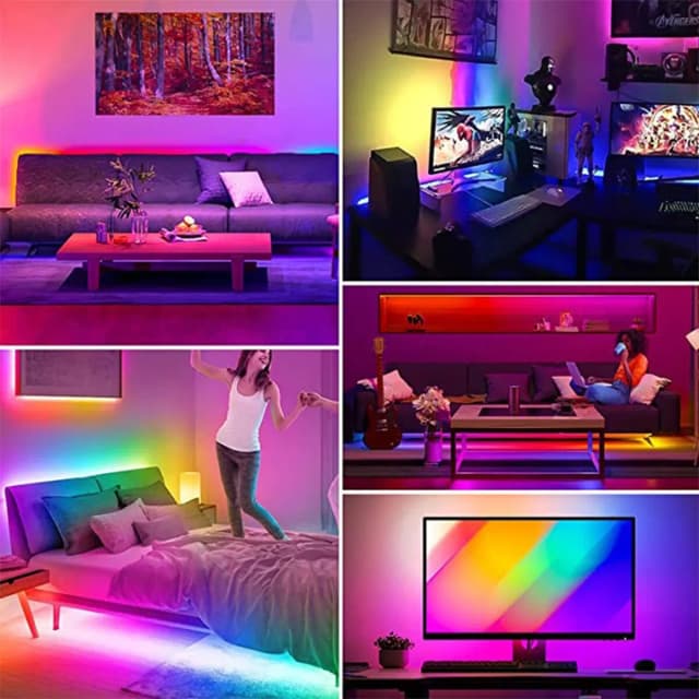 Bandes lumineuses colorées pour documents, éclairage de fond, TV, chevet, bar, ruban LED, 3m, 5V, escales, 2835 RVB