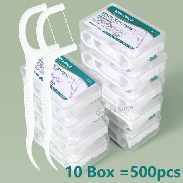 1/2/5/10 boîte de fil dentaire jetable Portable cure-dents en plastique bâton de fil dentaire à haute tension boîte de fil dentaire ﻿ Soins buccaux