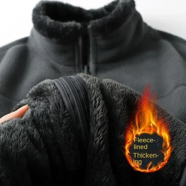 Veste polaire épaisse d'hiver, manteau chaud coupe-vent à fermeture éclair complète, plusieurs poches zippées, vestes d'extérieur grande taille, vêtements d'extérieur