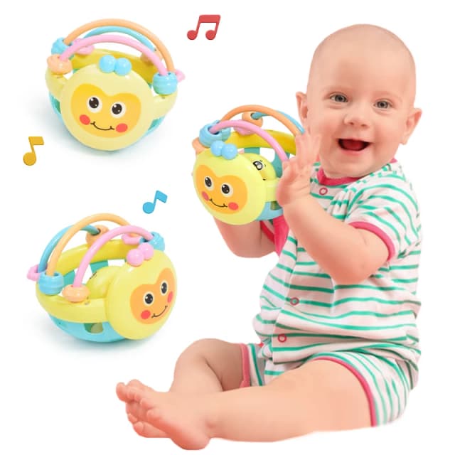 Cloche à main en forme d'équation pour bébé, jouet en caoutchouc souple, cloche à mordre pour la petite enfance, hochet de dessin animé, haltère pour bébé, 1PC