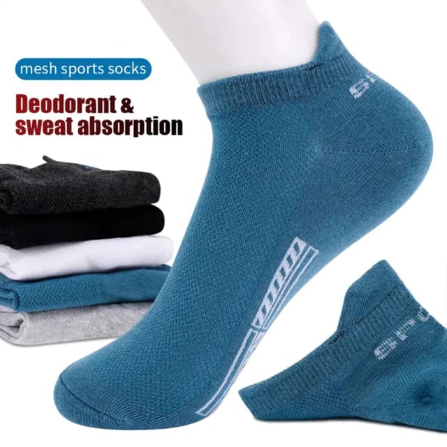 Chaussettes de dehors en Maille Respirante pour Homme et Femme, Haute Qualité, Coupe Basse, Col Rond, Bateau, Été, Automne, 5 Paires