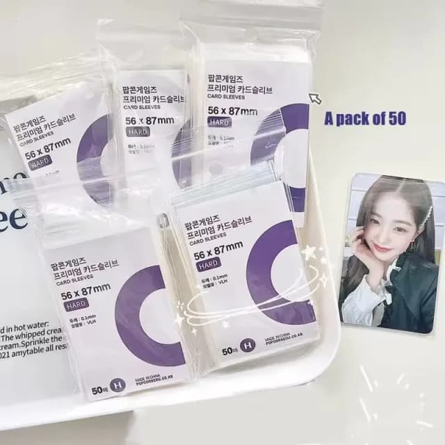 Manchon de carte Photo Kpop Transparent coréen, sac de protection Transparent anti-rayures pour pop-corn, jeu de bricolage, pied de football, porte-carte idole coréenne