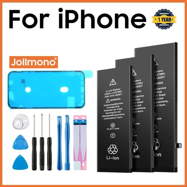 Batterie de téléphone 2024 pour Apple 5 6 S 7 8plus X Xr Xs Max 11 12 Pro 13 14 plus, batterie de remplacement pour iphone 7