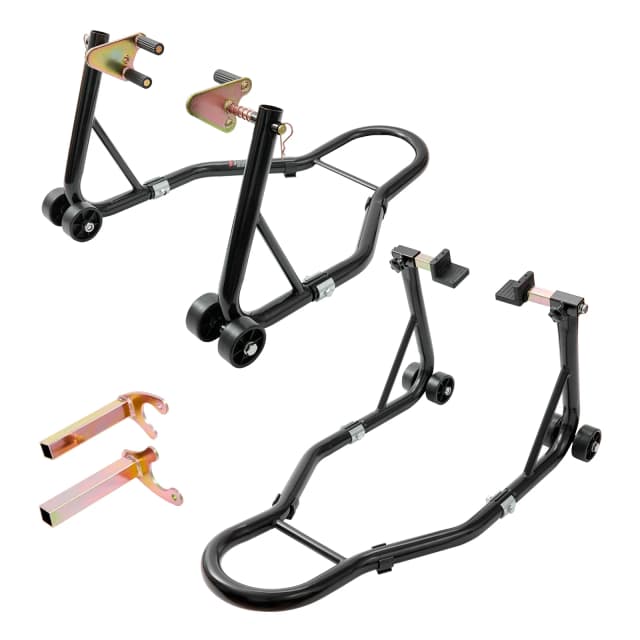 SucceBuy 850lbs support de moto ascenseur avant arrière Combo support de levage support de fourche de roue avant et arrière support de roue arrière robuste