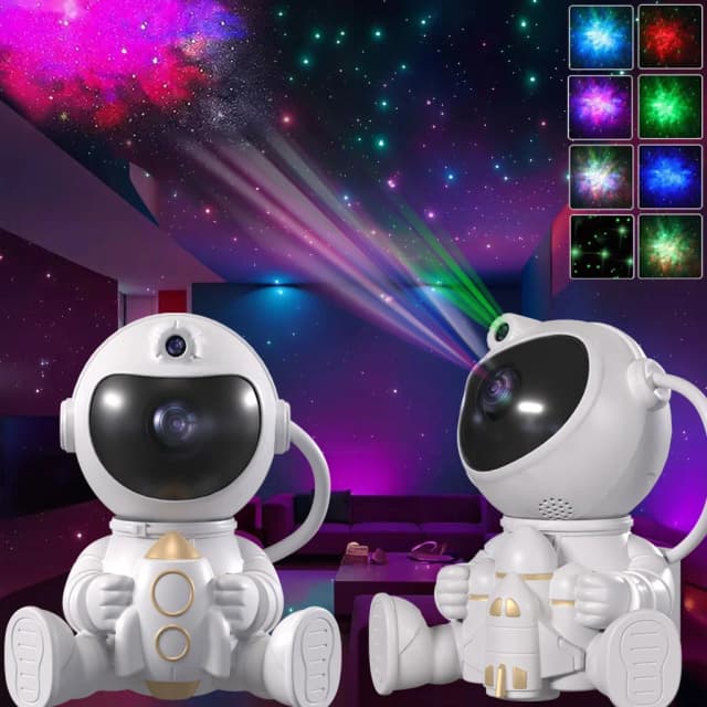 Projecteur LED Roquette Astronome Galaxies, Veilleuse Ciel Étoilé, Lampe Projectrice, Décoration Chambre, Cadeau Enfants