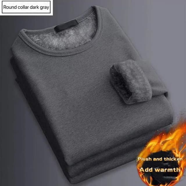 Hiver hommes épaississement velours dessus chaud hommes hiver à manches longues sous-vêtement thermique mâle col rond mode T-shirt M-5XL