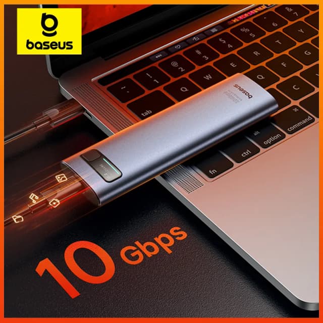 Boîtier SSD Baseus M2 NVMe SATA double protocole 10Gbps M.2 vers USB Type C 3.2 Gen 2 boîtier externe SATA NVMe Portable boîtier SSD